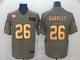 Nike Giants 26 Saquon Barkley 2019 Olive Gold Salute To Service Limited Jersey,baseball caps,new era cap wholesale,wholesale hats